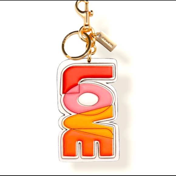 🌈 LOVE NWT Coach Rainbow Leather Key Bag Charm FOB MSRP$ 68. - Picture 1 of 2